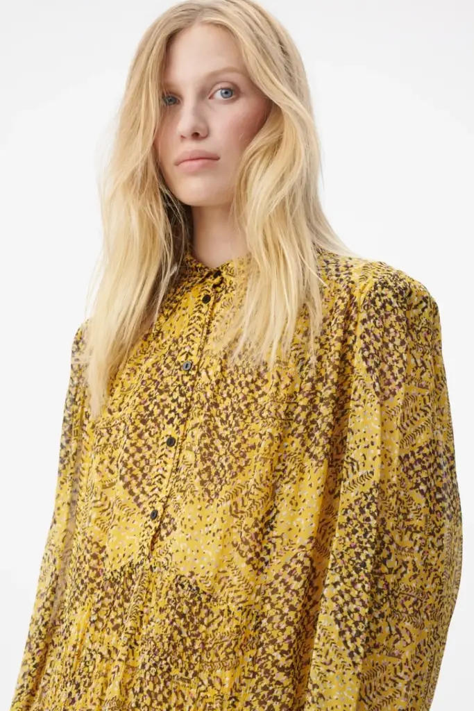 Lala Berlin Dress Daneris viscose heritage star yellow Schlussverkauf