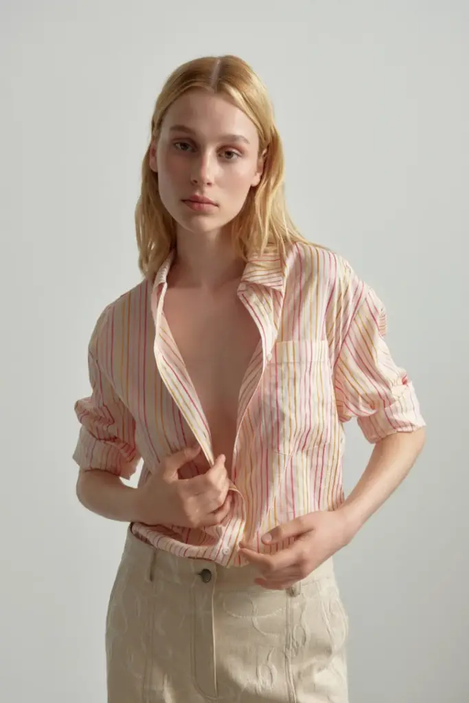 Lala Berlin Blouse Biloxi cotton mix multicolor stripe Günstiger Verkauf