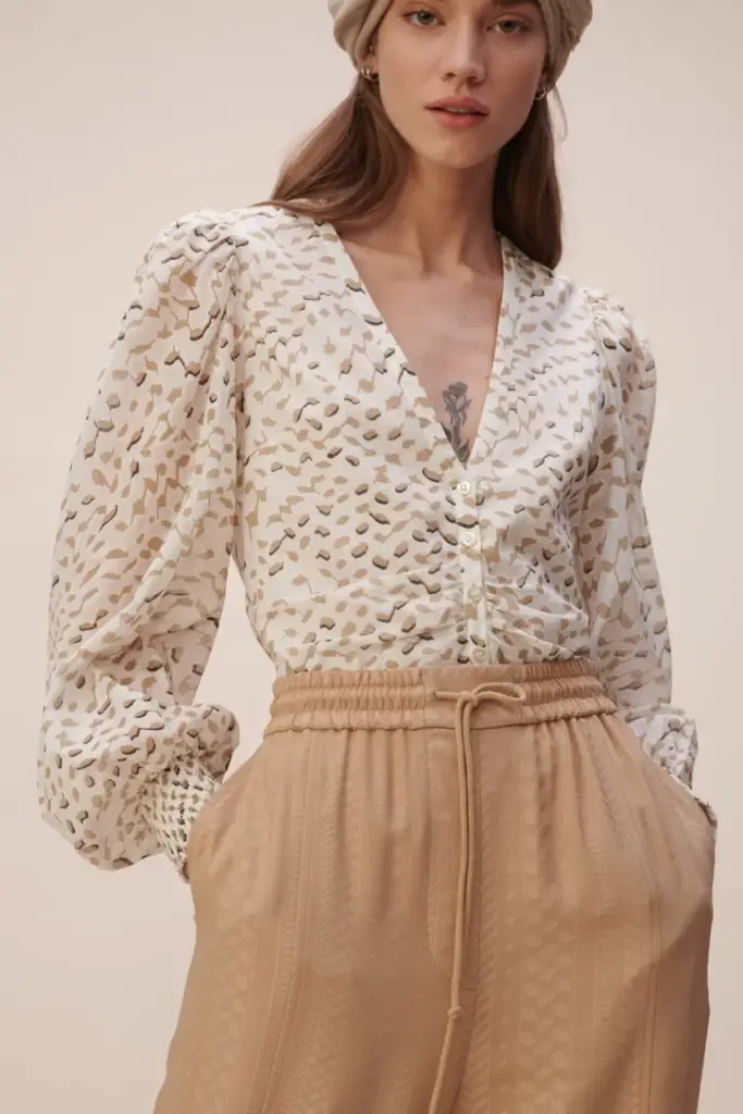 Lala Berlin Blouse Babsi cotton sand wave Meist gekauft