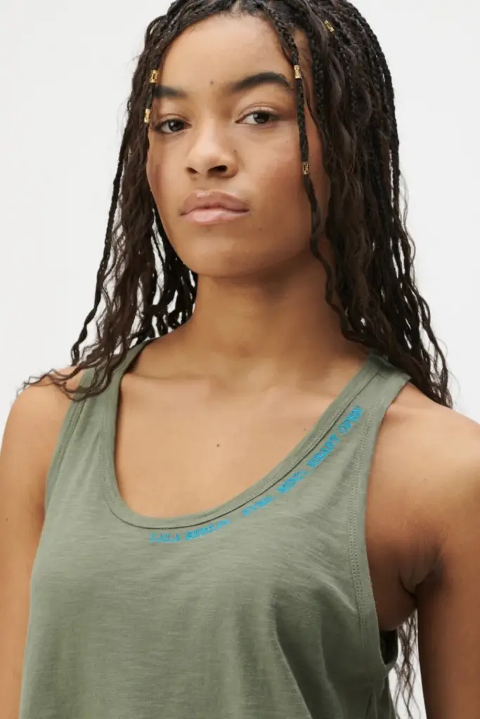 Lala Berlin Tank Top Tara cotton olive Sonderangebot
