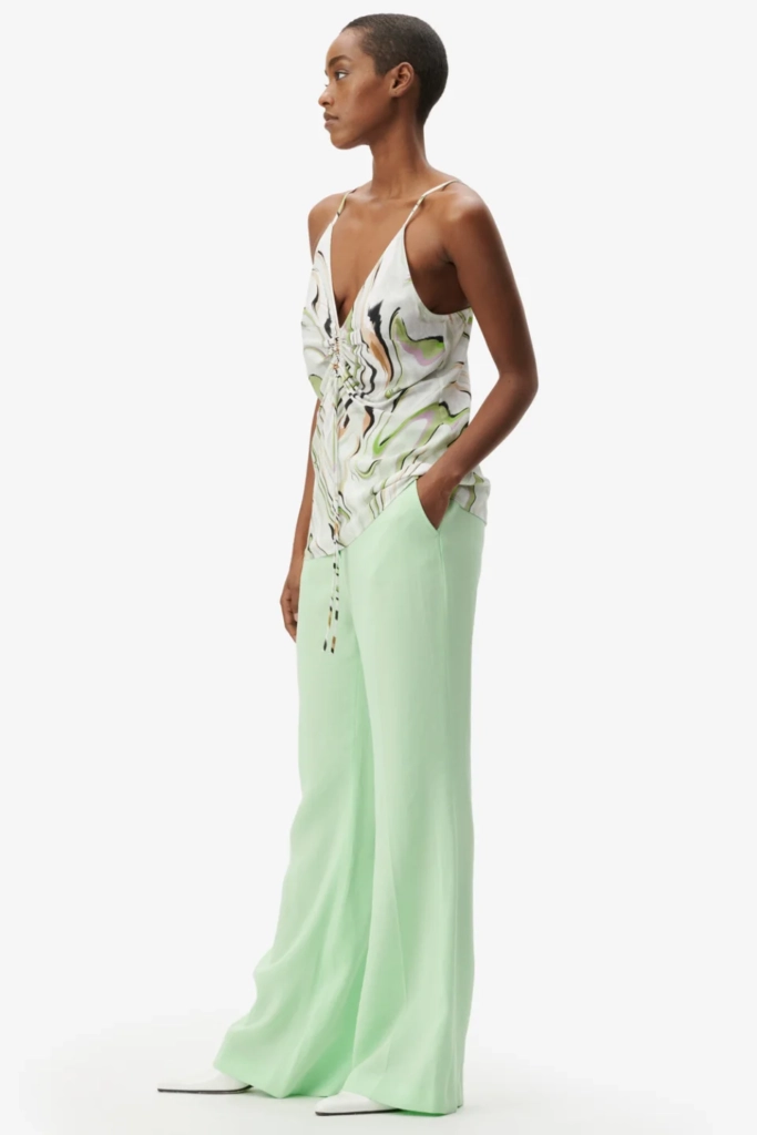 Lala Berlin Top Tiko viscose marble wave green Flash Sale