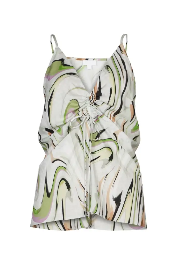 Lala Berlin Top Tiko viscose marble wave green Flash Sale