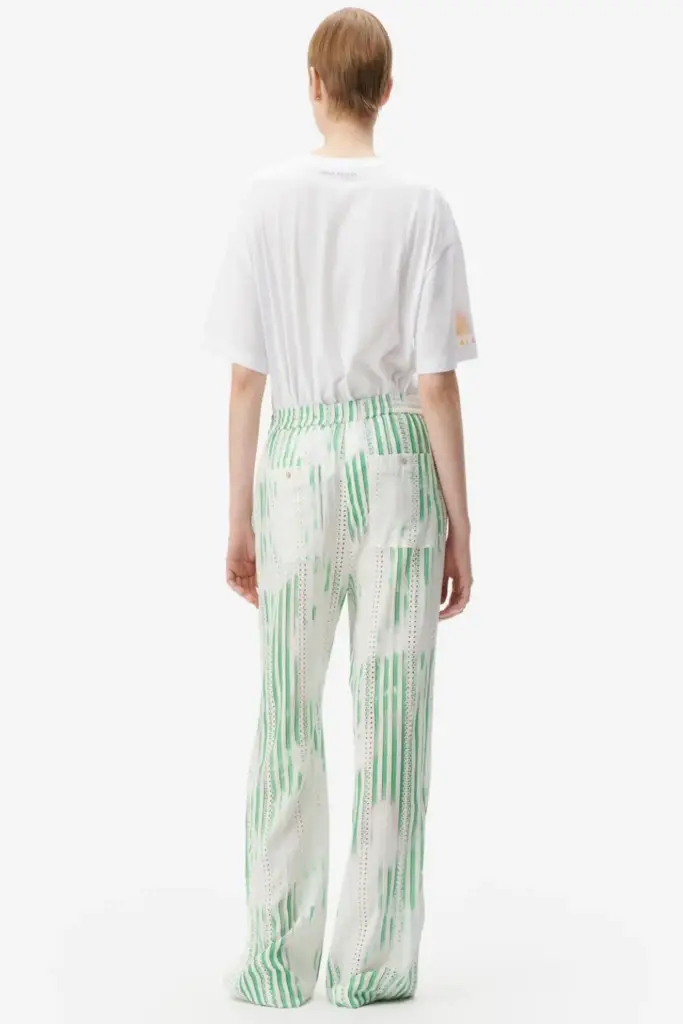 Lala Berlin Pants Palooza rayon mix green stripes Begrenztes Angebot