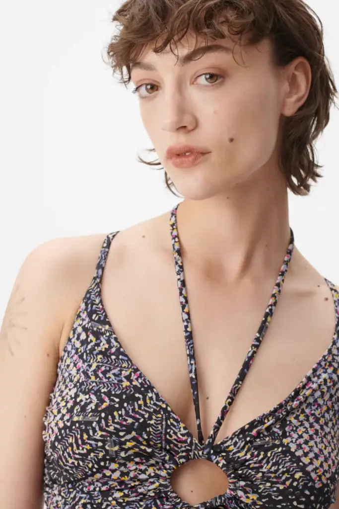 Lala Berlin Top Tamiki viscose mix heritage star black Exklusivangebot