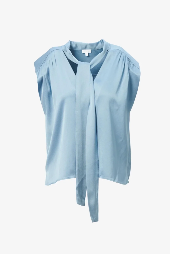 Lala Berlin Top Tracey viscose mix faded denim Preisnachlass