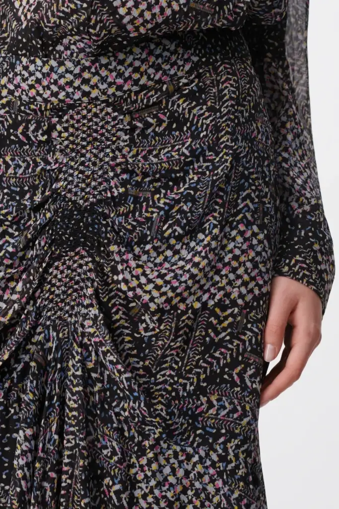 Lala Berlin Skirt Suna viscose heritage star black Jubiläumsangebot