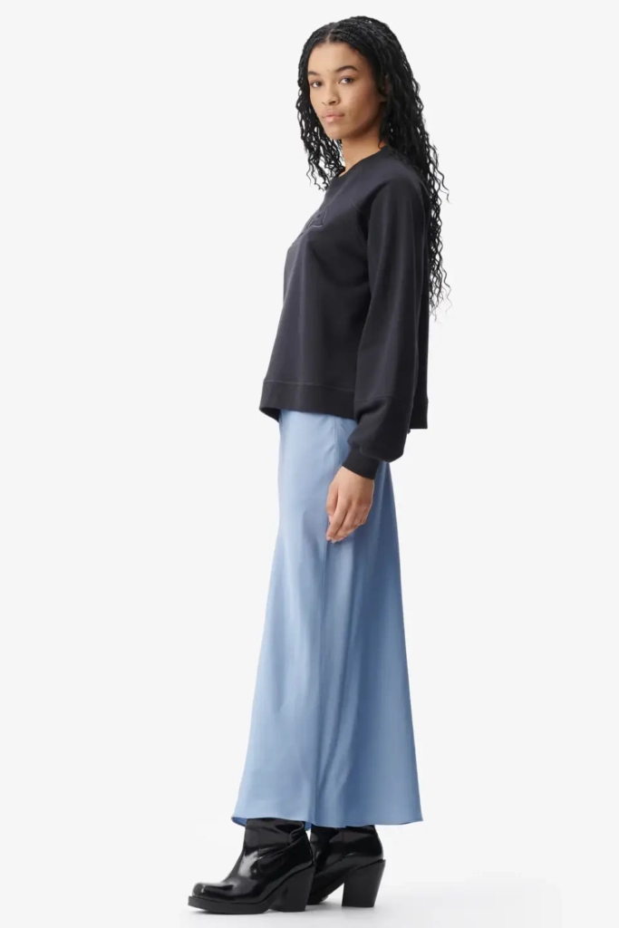 Lala Berlin Skirt Sasai viscose mix faded denim Neueste Mode