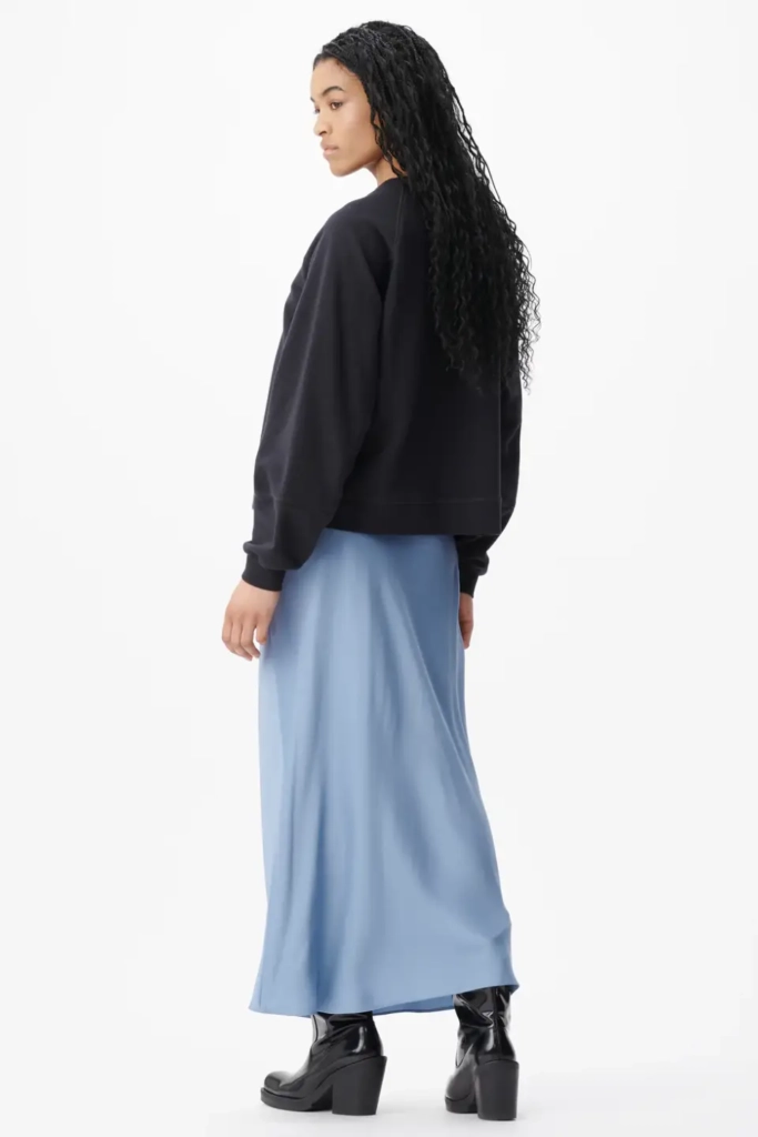 Lala Berlin Skirt Sasai viscose mix faded denim Neueste Mode
