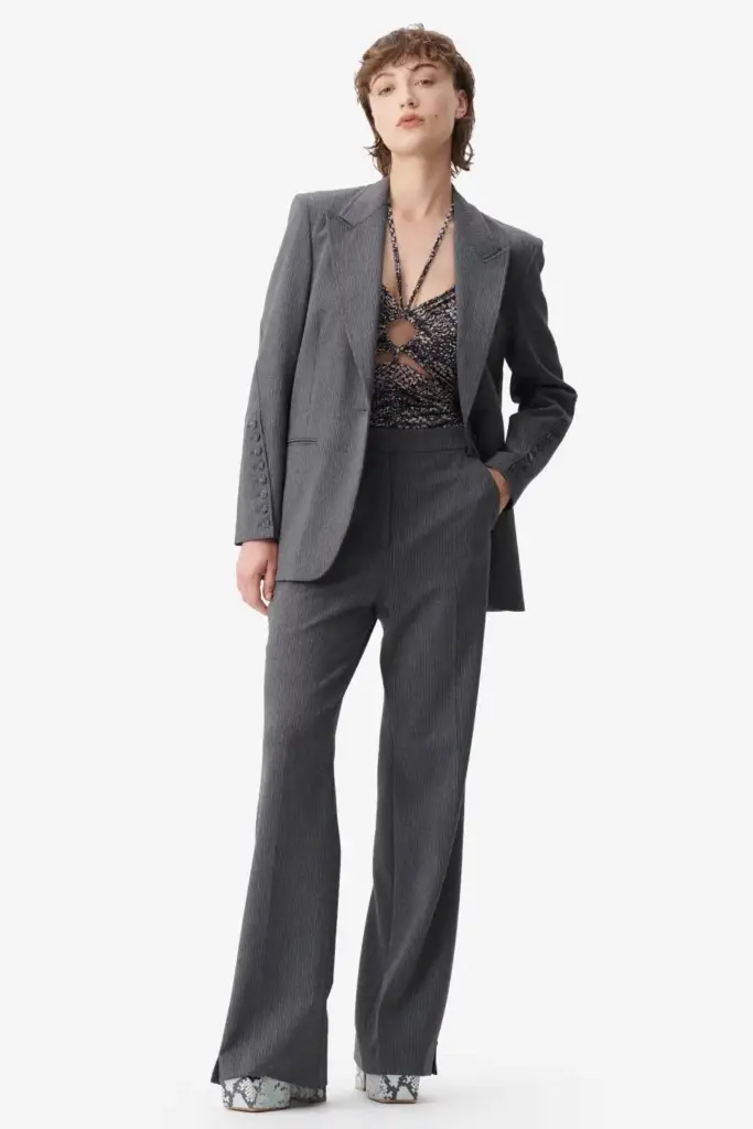 Lala Berlin Pants Pinka polyester mix anthracite stripe Blitzangebot