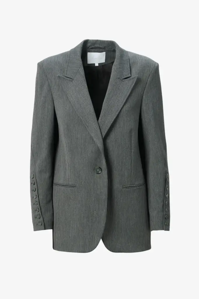 Lala Berlin Jacket Jula polyester mix anthracite stripe Zeitbegrenzte Promotion
