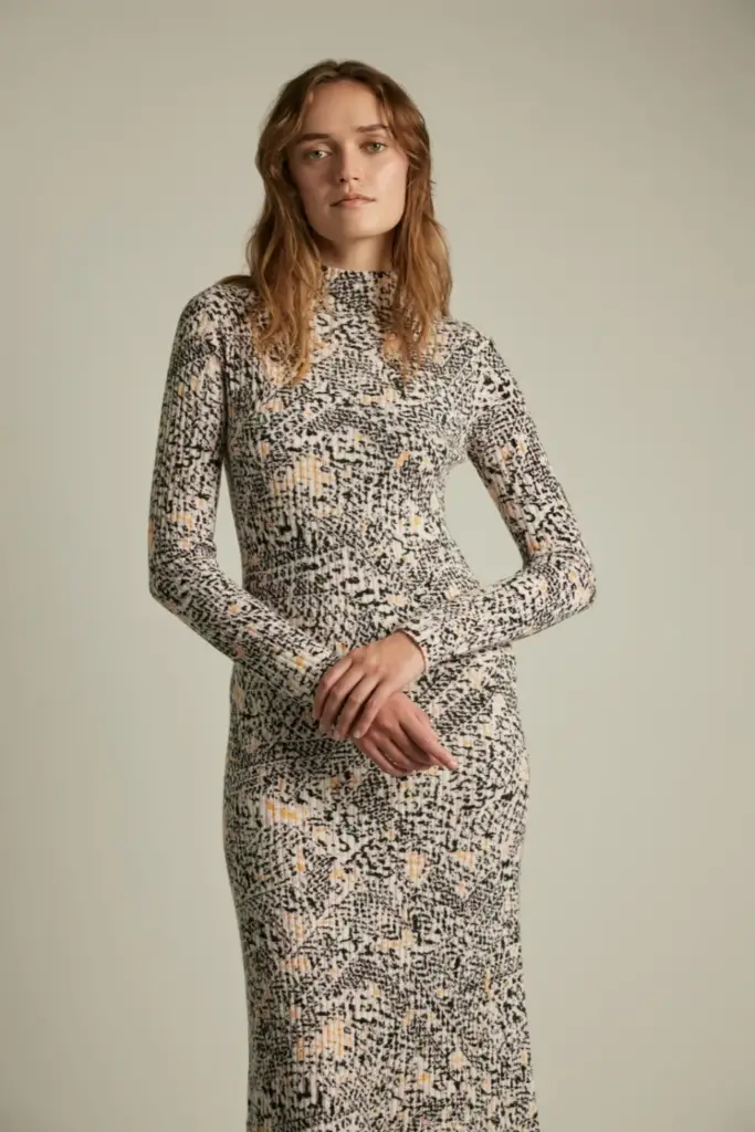 Lala Berlin Dress Kato wool heritage garden Nur für heute