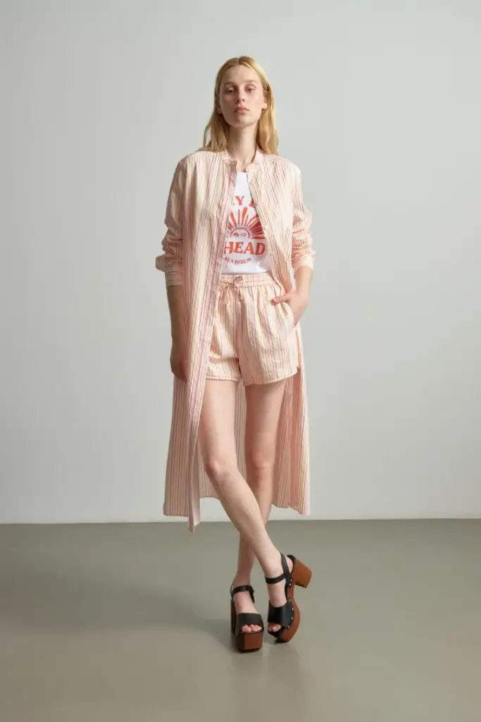Lala Berlin Dress Dune cotton mix multicolor stripe Sonderangebot der Fabrik