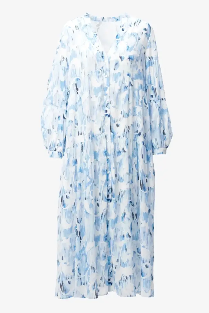 Lala Berlin Dress Dinella cotton floral fountain blue Nur noch ein Tag übrig