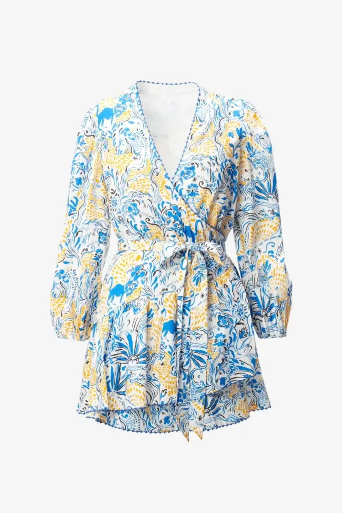 Lala Berlin Dress Dilovan linen/viscose blend magic garden day Riesige Rabatte