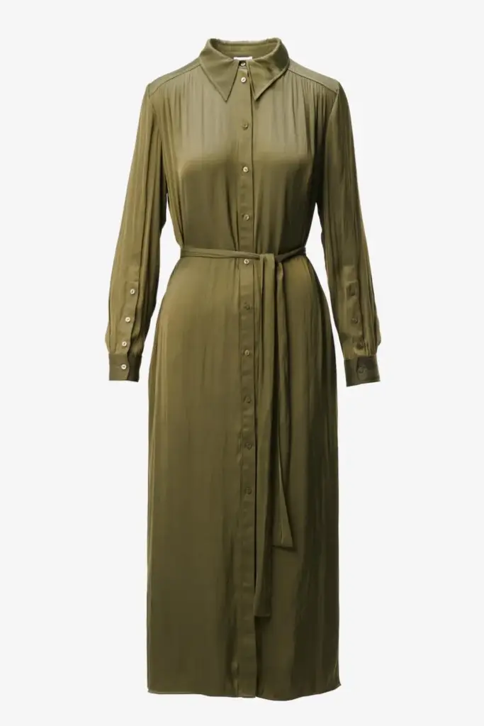 Lala Berlin Dress Derya polyester olive Begrenzt auf 3 Tage