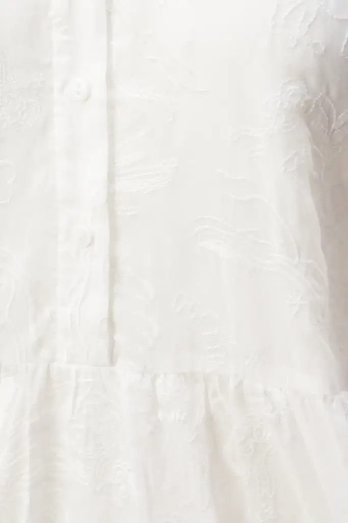 Lala Berlin Dress Delmar cotton embroidery white Speichern exportieren