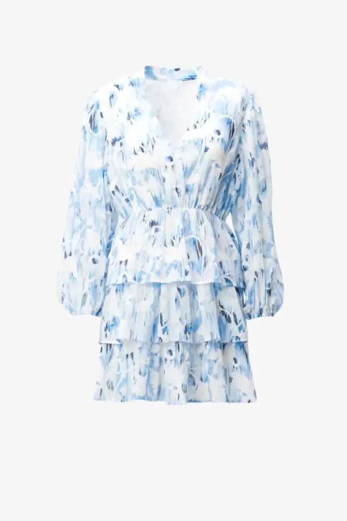 Lala Berlin Dress Danuta cotton floral fountain blue 50% Rabatt für begrenzte Zeit