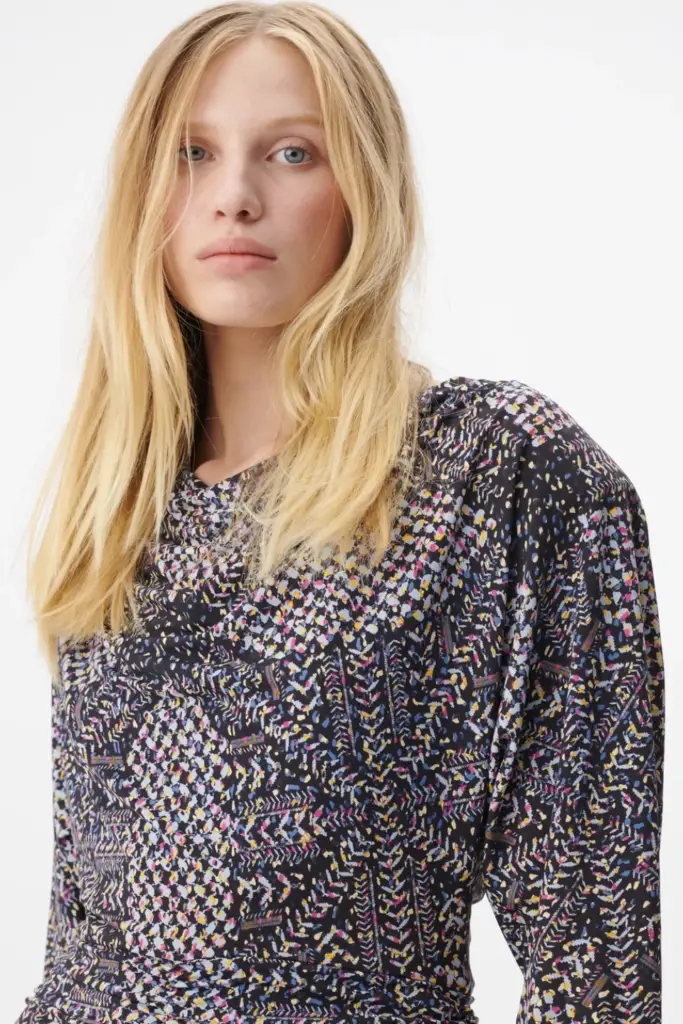 Lala Berlin Dress Danka viscose mix heritage star black Rabatte dieses Monats