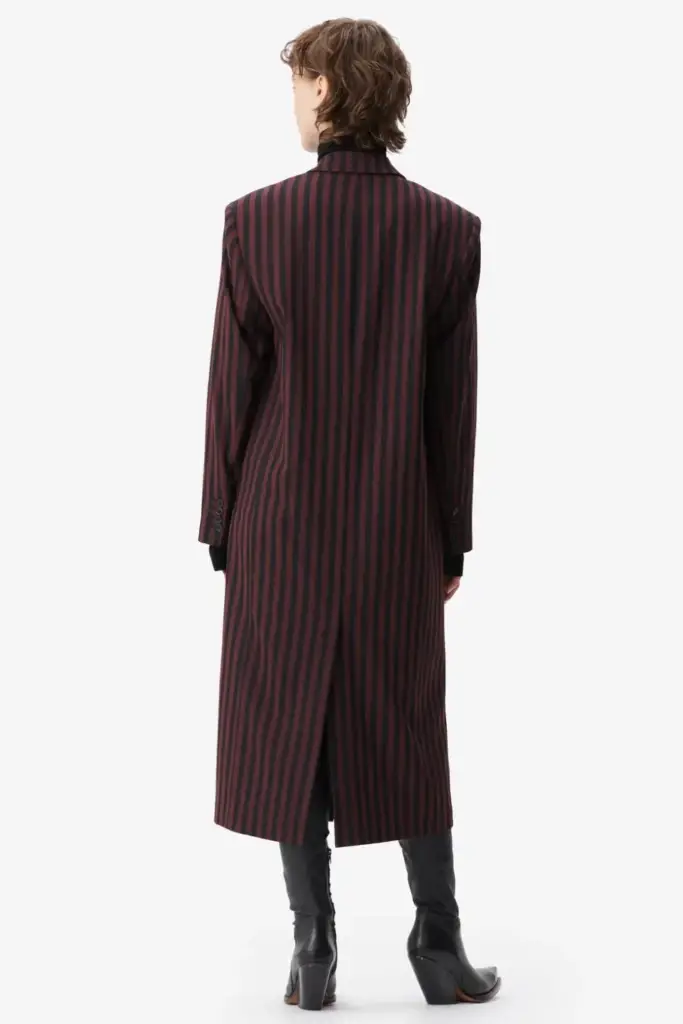 Lala Berlin Coat Odith polyester mix stripe fudge Blitzverkäufe