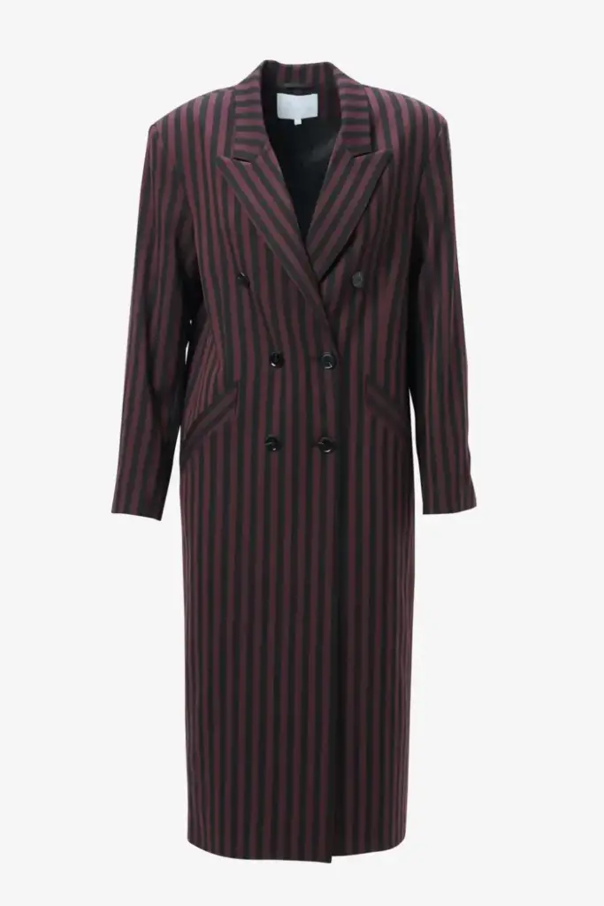 Lala Berlin Coat Odith polyester mix stripe fudge Blitzverkäufe