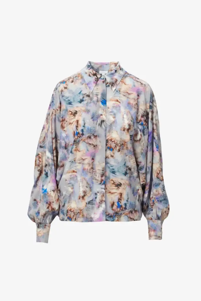 Lala Berlin Blouse Buccia viscose mix spiral shibori Fabrikpreis