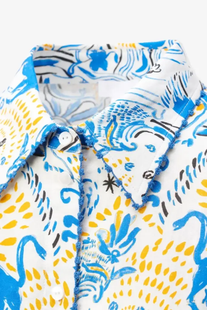 Lala Berlin Blouse Betta linen/viscose blend magic garden day Flash Sale
