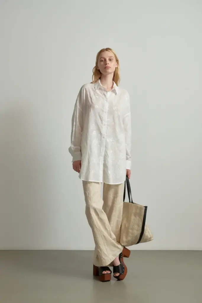 Lala Berlin Blouse Bam cotton embroidery white Exklusivangebot