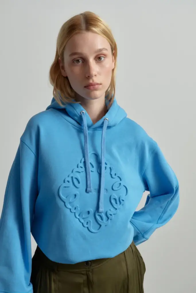 Lala Berlin Hoodie Ipalina cotton diamond azure Saisonschlussverkauf