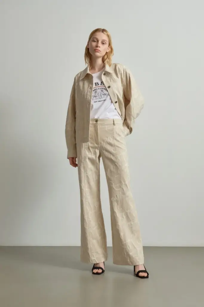 Lala Berlin Jacket Jacek cotton mix lalagram jacquard beige