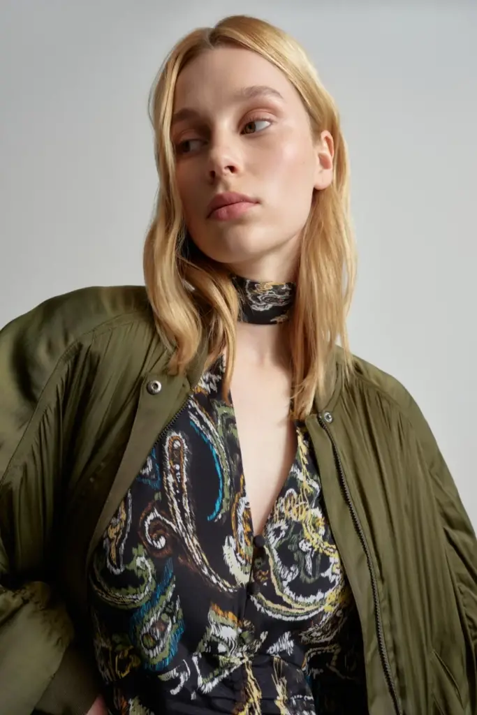 Lala Berlin Jacket Jordin polyester mix olive Weihnachtsangebot