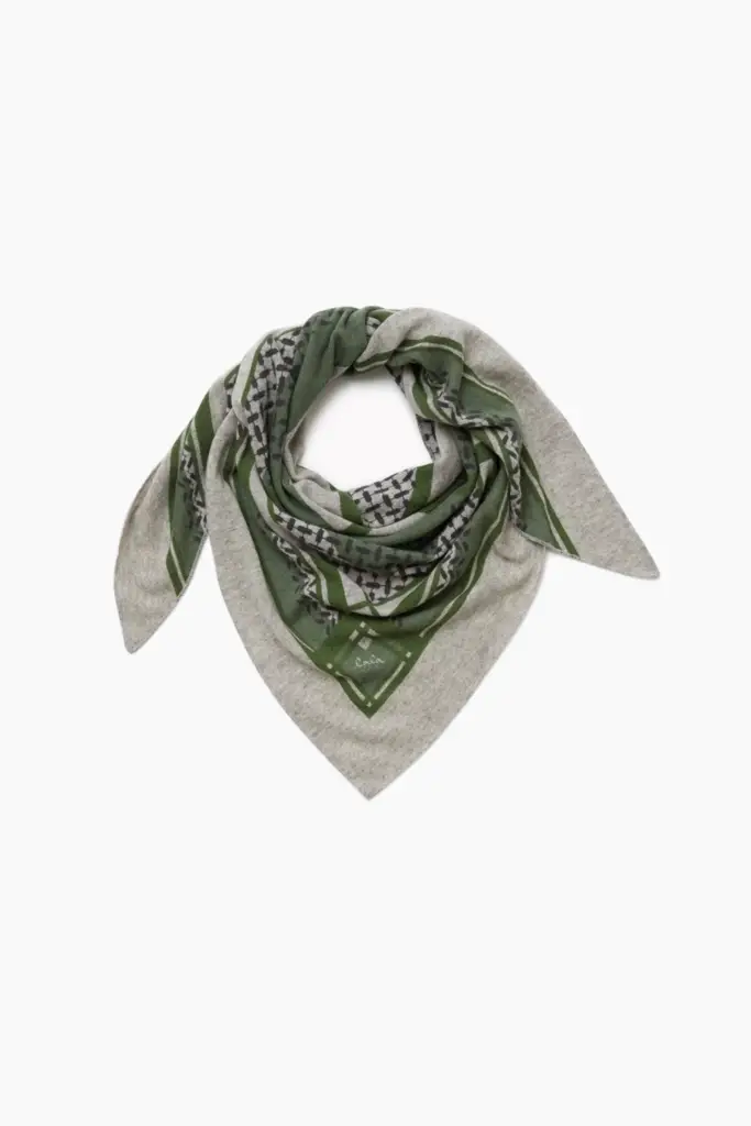 Lala Berlin Triangle Double Heritage cashmere flanella/olive Neueste Mode