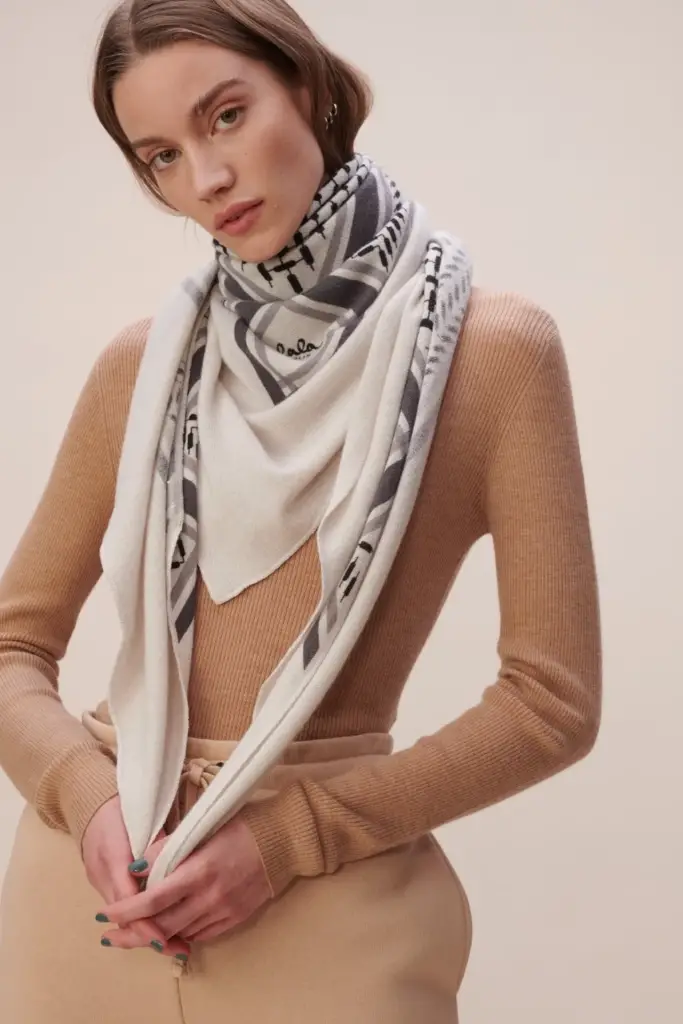 Lala Berlin Triangle Trinity Classic L cashmere off white Begrenzte Freigabe