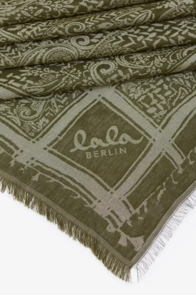 Lala Berlin Triangle Amalin viscose mix maze garden olive Discount Store für neue Produkte