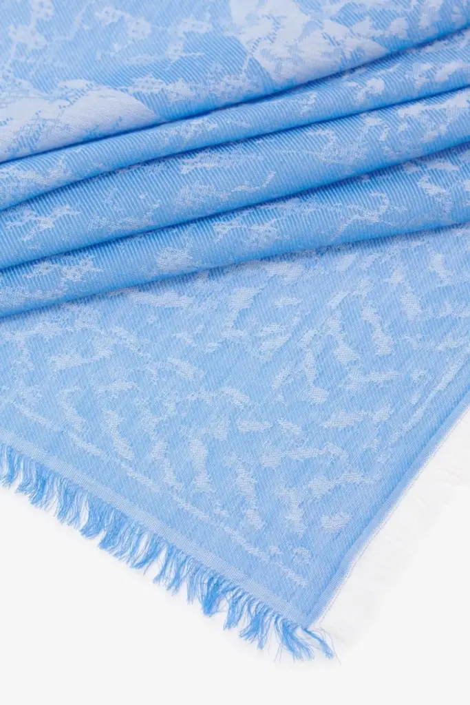 Lala Berlin Scarf Arian cotton diamond azure 50% Rabatt mit kostenlosem Versand