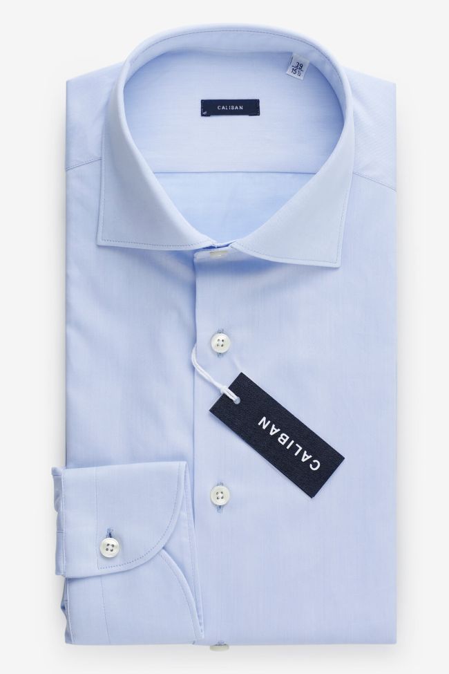 caliban Hemd Herren Caliban Regular Einfarbig 100% Baumwolle kragen Französisch Lange Ärmel Outlet