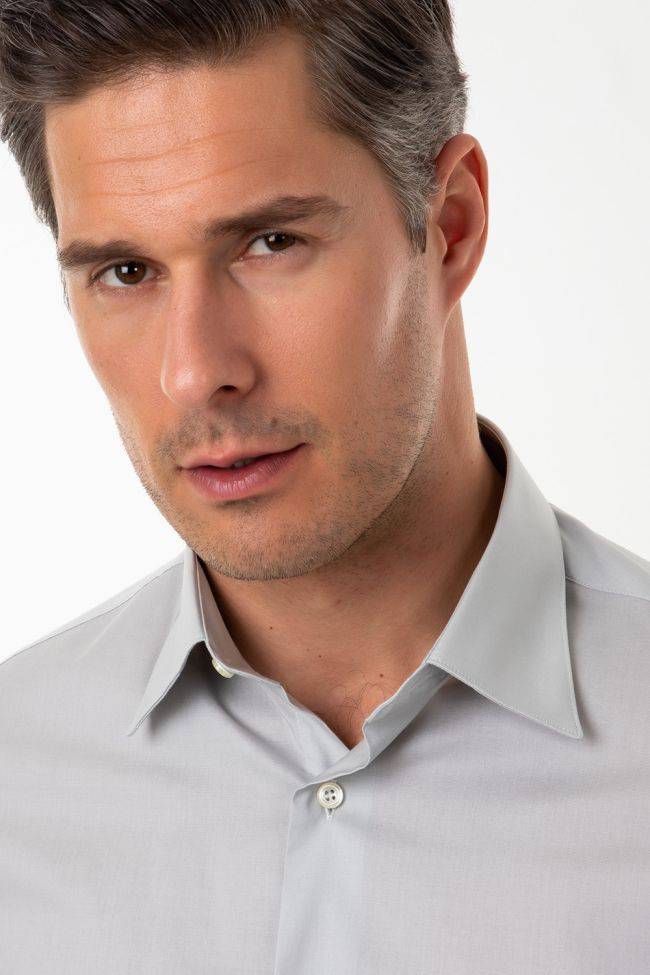 aplomb Hemd Herren Aplomb Slim Einfarbig 97% Baumwolle 3% elastan kragen Italienisch Lange Ärmel Günstiger Verkauf
