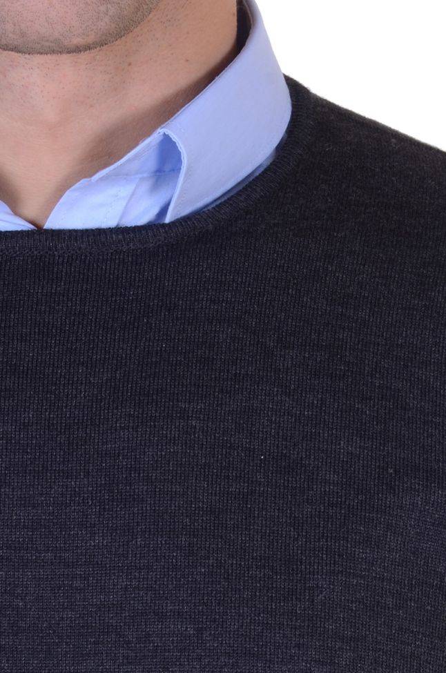 ragman Strickwaren Herren Ragman Rundhalsausschnitt Classic Einfarbig 100% Merinowolle Extrafine Preisnachlass
