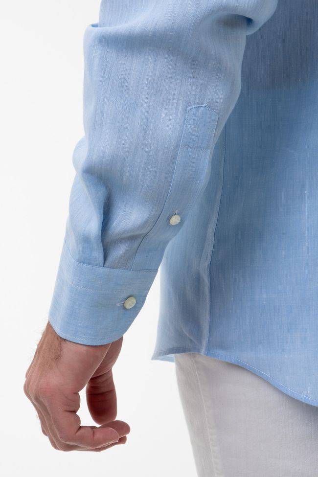 aplomb Hemd Herren Aplomb Classic Einfarbig 100% Leinen kragen Button-Down Lange Ärmel Wochenangebot