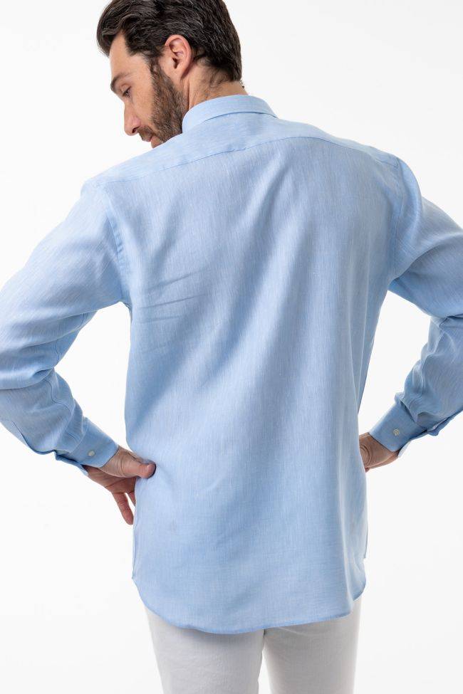 aplomb Hemd Herren Aplomb Classic Einfarbig 100% Leinen kragen Button-Down Lange Ärmel Wochenangebot