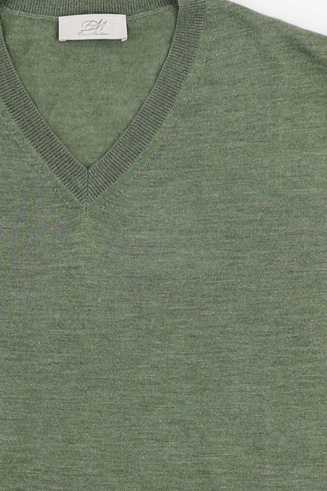 enzo mantovani Strickwaren Herren Enzo Mantovani V-Ausschnitt Regular Einfarbig 70% cashmere 30% silk Kostenloser Versand international