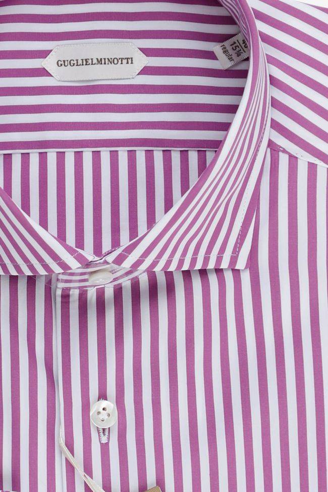 guglielminotti Hemd Herren Guglielminotti Regular Streifen 100% Baumwolle kragen Französisch Lange Ärmel Outlet