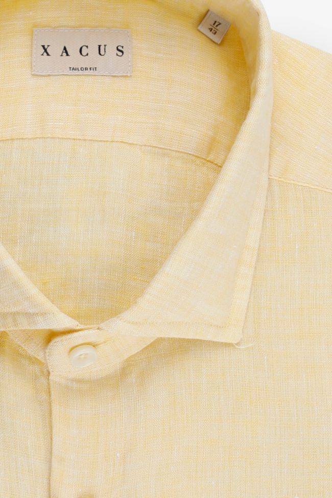 xacus Hemd Herren Xacus Regular Einfarbig 100% Leinen kragen Französisch Lange Ärmel Angebote