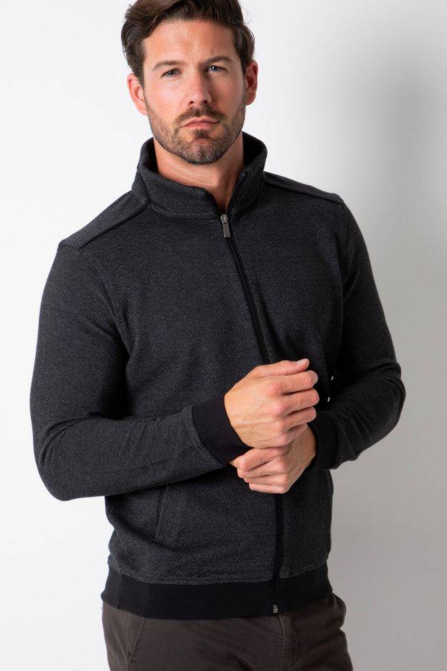 ragman Strickwaren Herren Ragman Reißverschluss Classic Einfarbig 100% winter cotton Black Friday