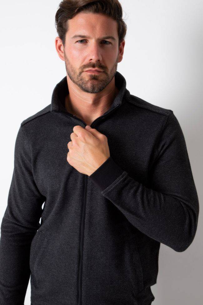 ragman Strickwaren Herren Ragman Reißverschluss Classic Einfarbig 100% winter cotton Black Friday