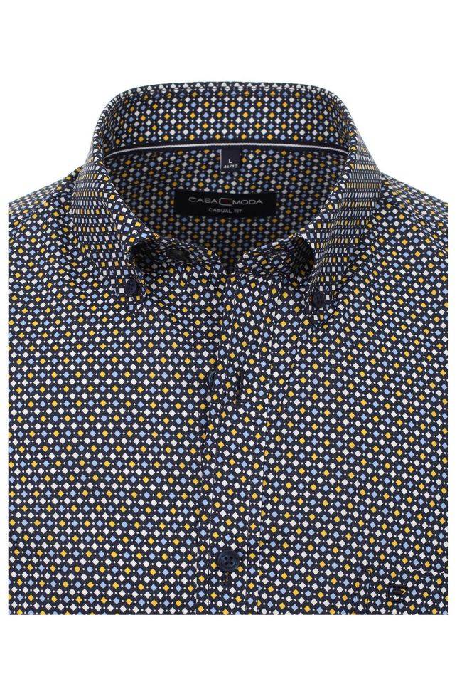 casamoda Hemd Herren Casamoda Classic Muster kragen Button-Down Kurze Ärmel Im Verkauf
