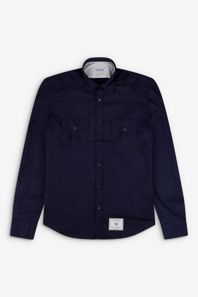 new england Hemd Herren New England Slim Streifen 100% Baumwolle kragen Italienisch Lange Ärmel Auslauf