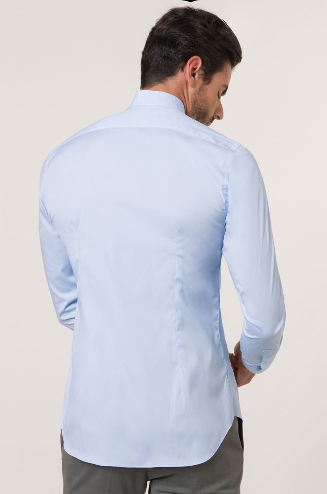 xacus Hemd Herren Xacus Slim Einfarbig 96% Baumwolle 4% elastan kragen Französisch Lange Ärmel im Angebot