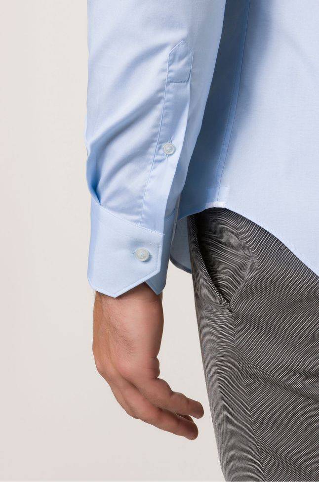xacus Hemd Herren Xacus Slim Einfarbig 96% Baumwolle 4% elastan kragen Französisch Lange Ärmel im Angebot