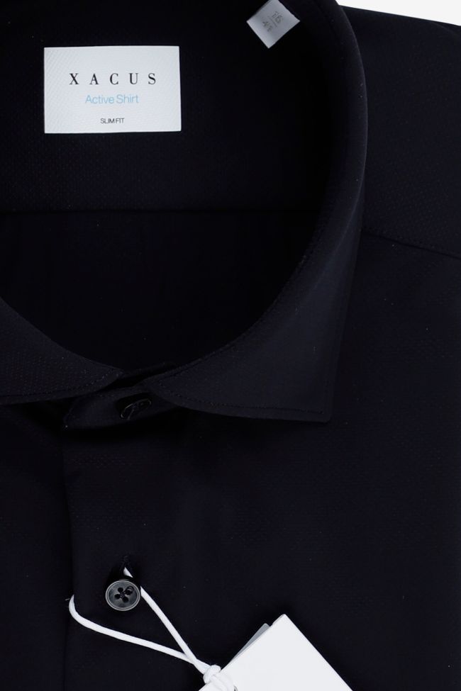 xacus Hemd Herren Xacus Slim Einfarbig 86% polyamide 14% elastane kragen Französisch Lange Ärmel Günstiger Verkauf