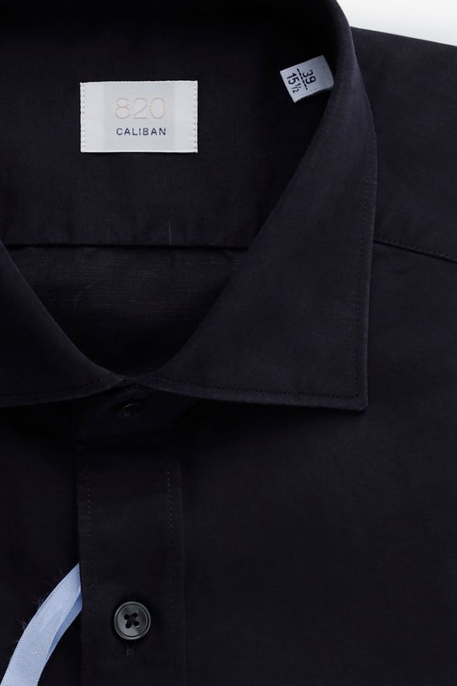 caliban Hemd Herren Caliban Slim Einfarbig 56% linen 44% cotton kragen Italienisch Lange Ärmel Nur für heute